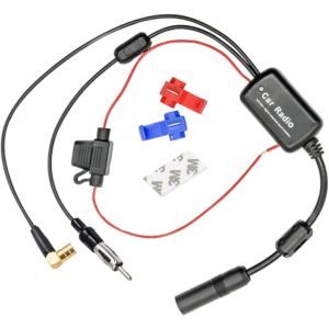 Répartiteur Dab FM/AM Dab + Amplificateur Signal Antenne Voiture Booster Prise SMB Adaptateur Prise DIN 12 V Radio Numérique Séparateur Antenne Amplificateur pour Autoradio Stéréo Autoradio - Neuf