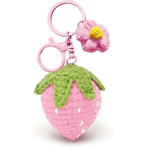 Kal-Mignon Porte-Cl&eacute;s, Porte-Cl&eacute;s Fraise Tiss&eacute; &Agrave; La Main Accessoires Porte-Cl&eacute;s Cadeau Pour Cl&eacute;s De Voiture Sac &Agrave; Main Porte-Monnaie - Neuf