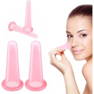 4 Pièces Ventouses Visage,Cupping Ventouse,Facial Cupping Ventouse Visage Anti Rides Face Cupping Massager Sets Pour Réduit Les Tensions Musculaires Masseur Dos Visage - Neuf