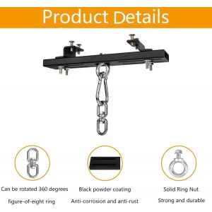 Collier De Serrage En Acier Robuste, Support De Sac Lourd, Muay Thai, Entra&icirc;nement Mma, Anneaux De Gymnastique, Cordes D'escalade, Support De Sac Lourd, Capacit&eacute; De 226,8 Kg - Neuf