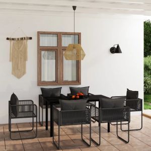 Prolenta Premium - Ensemble &Agrave; Manger De Jardin 7 Pcs Noir - Neuf