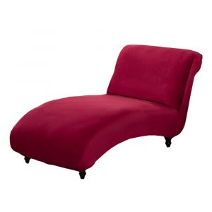 Housse extensible rouge pour fauteuil sans accoudoirs - &Eacute;lastique, douce, lavable en machine, bord antid&eacute;rapant - Neuf