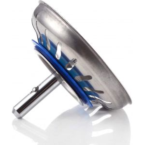 Kit de 2 bouchons de cr&eacute;pine d'&eacute;vier en acier inoxydable pour cuisine et salle de bain - Neuf