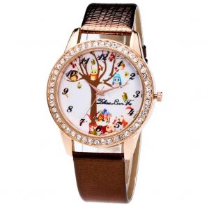 Zhoulianfa Tendance Mignon Arbre de No&euml;l Crocodile Grain PU Bracelet Montre-bracelet (Caf&eacute;) - Neuf