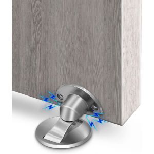 ChenQuanSarl-Butée De Porte Magnétique, Butée De Porte Magnétique Invisible En Acier Inoxydable, Butée De Porte Magnétique Très Résistante Avec Butée De Porte Autocollante 3M Pour Maintenir La Porte - Neuf