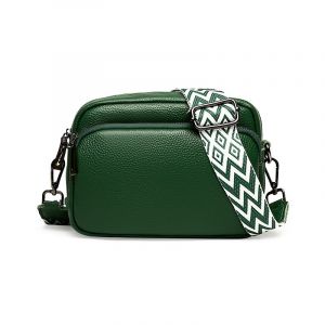 Peu les femmes en Cuir Sac à Bandoulière avec fermeture à Glissière - Parfait Off-Vert - Neuf