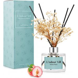 Peach Home Fragrance 200 Ml With 6 Reed Diffuser Sticks For Bathroom Shelf Decoration - Neuf