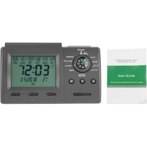 Num&eacute;rique Automatique Islamique Azan Musulman Pri&egrave;re R&eacute;veil Horloge De Table Makkah Rappel De Musique LCD Affichage Temp&eacute;rature - Neuf