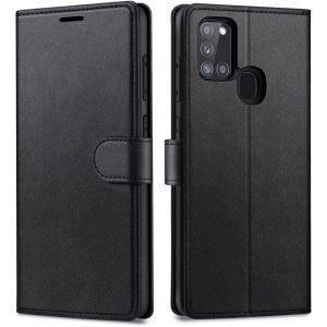 TRAHOO-Coque pour Samsung Galaxy A21s (6,5 Pouce), Housse en Cuir Etui de Protection pour Samsung A21s, [Emplacements Cartes] [Fonction Support] [Fermeture Magn&eacute;tique] - Noir - Neuf