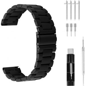 Bracelets De Montre En M&eacute;tal De Rechange Avec Boucle En Acier Inoxydable 20 Mm/22 Mm (1 Barre &Agrave; Ressort + 4 Ressorts, 1 Ajusteur De Montre + 3 Aiguilles De Rechange) - Neuf