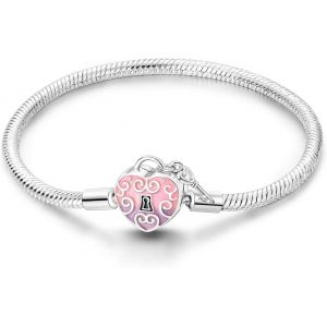 Eryi-Bracelet À Breloques Pour Femme En Argent Sterling, Fermoir En Forme De C?ur, Bracelet À Chaîne Serpent, Bracelet Européen De Voyage, Bijoux Compatibles Avec Les Breloques Pandora - Neuf