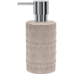 KAL-Distributeur De Savon Porcelaine Relief Beige - Neuf