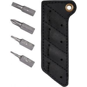 CHECARZHN--NO1-Ka06 Organisateur D'Embouts À Vis Pour Gaine En Cuir | Poche Porte Embouts Pour Tournevis | Pochette De Jeu D'Embouts Cousus À La Main Avec 4 Embouts Magnétiques - Neuf