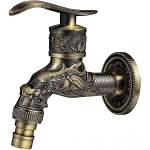 Robinet de jardin extérieur en laiton antique, robinet mural vintage, robinet de cuisine, salle de bain, jardin, bronze, 10,5 x 10,8 x 7,3 cm - Neuf