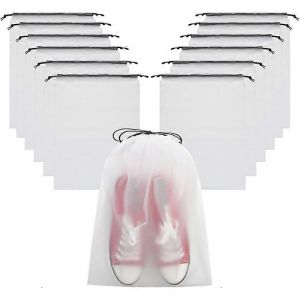 12pcs Transparent Givré Cordon De Serrage Sacs De Voyage Imperméable Maquillage Poche Chaussures Vêtements Portable Sous-Vêtements Organisateur Pochette Sac - Neuf