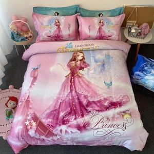 Parure De Lit Cendrillon Avec Housse De Couette Et Impression 3d, Motif La Petite Sirène De La Reine Des Neiges, Pour Bébé, Enfant, Fille Ou Garcon , Cadeau D'anniversaire - Neuf