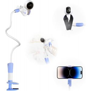 Support Universel Babyphone Cam&eacute;ra-Double Bras 360&deg; R&eacute;glable,Installation Sans Per&ccedil;age,Compatible Avec 90% Des Mod&egrave;les De Babyphones,Pince Anti-D&eacute;rapant (85cm,Alliage De Magn&eacute;sium) - Neuf