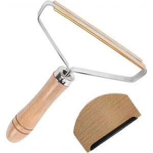 MEVRONISSHOP-Kit de Rasoir Anti bouloche, Peigne de Laine Portable et Brosse Manuel Anti Poil pour Vetements Peluche a la Maison, Wood Fuzz Rasoir pour Tapis - Neuf