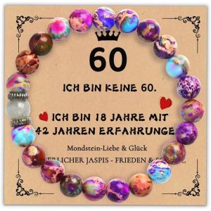 Eryi-Cadeaux Pour 50 À 60 Ans Pour Femme, Bracelet En Pierre Naturelle, Cadeau D'anniversaire Pour Femme, 50e 60e Anniversaire, Cadeau D'anniversaire Pour Maman, S?ur, Grand-Mère, Ami Avec Carte - Neuf