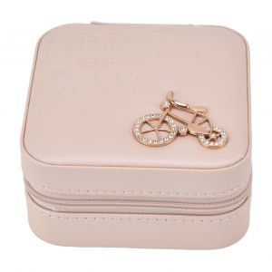 Hjlian Coffret A Bijoux Portable 4 Compartiments 6 Emplacements Pour Bagues Mini Boite A Bijoux De Voyage Grande Capacite Avec Miroir Pour La Maison Et Les Voyages - Neuf