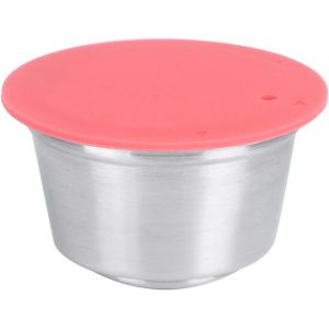 KAL-Capsules De Café En Acier Inoxydable, Tasse À Capsules De Café Rechargeable Avec Couvercle En Silicone, Dosettes De Café Réutilisables Adaptées À La Cafetière (Rouge) - Neuf