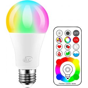 Kal-Led Ampoules De Couleur, Équivalente 70w, Edison Changement De Couleur Ampoule Rgb+Blanc Dimmable - 120 Choix De Couleur - 10watt E27 Rgbw - 2 Modes Dynamiques - Télécommande Compris - Neuf