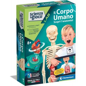 KAAQL-19374-Science Et Jeu Lab-Le Corps Humain-Jeu Anatomie Humaine,Modèle Squelette Et Organes À Assembler,Jeu Scientifique 8 Ans,App Réalité Augmentée,En Italien,Fabriqué En Italie - Neuf