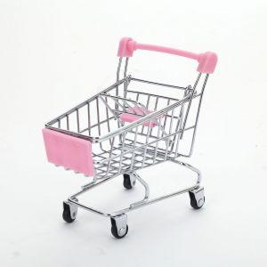 Mini chariot de courses, chariot de supermarché rose Mini chariot de courses - Neuf