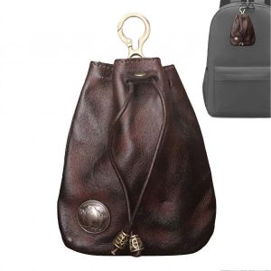 Peau de vache en Cuir Sacs &agrave; main pour Femmes Petites Marron Vintage Cordon de serrage porte-monnaie Monn Organisateur en Cuir V&eacute;ritable Organisateur de l'Argent - Neuf