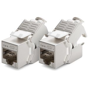 ERYI-2X Cat 8 Module Jack Keystone Câble De Brassage Câble Réseau Optimal Pour Cat8 Cat7 Cat7A Câble De Pose Connecteur Blindage Stp Prise Rj45 Réseau Panneau De Brassage Support Keystone - Neuf