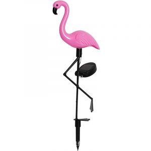 Lampe Solaire De Pelouse, Un Flamant Rose, Trois Lampes De Jardin Extérieures, L - Neuf