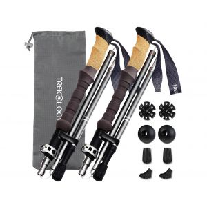 Ultra-L&eacute;ger Et Pliable Poteaux De Trekking Pour La Randonn&eacute;e, Le 2-Pi&egrave;ce D'aluminium B&acirc;tons De Marche, Hauteur R&eacute;glable, Design Compact - Neuf