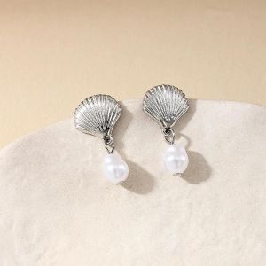 Er25y0034-3 - Boucles D'oreilles Élégantes Avec Pendentif En Imitation De Perles Pour Femmes,Bijoux De Luxe,Coquille,Étoile De Mer,Breloque,Bohème,Cadeau De Fête - Neuf