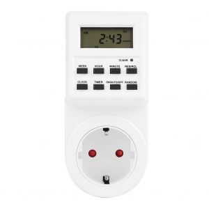 Prise electrique numerique programmable hebdomadaire avec minuterie et interrupteur (prise UE) - Neuf