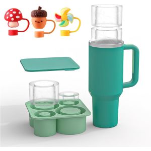 Kal-Bac À Glaçons En Silicone Pour For Stanley,Cup Ice Mold For Stanleys Bac A Glacon Stanley For Moule À Glace Coupe Bac À Glaçons Pour For Stanleys Ice Cube Tray For Stanley Glacon Bac Glacon (Vert - Neuf