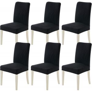 Housse De Chaise Noire 6 Pièces Housses De Protection De Siège Adaptées Au Salon, Au Bureau, Au Banquet Et À La Décoration. - Neuf