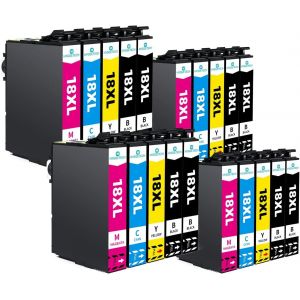 18Xl Lot De 20 Cartouches D'Encre De Rechange Compatibles Pour Epson 18Xl Pour Epson Expression Home Xp-202 Xp-205 Xp-215 Xp-225 Xp-305 Xp-315 Xp-322 Xp-325 Xp-405 Xp-415 Xp-425 - Neuf
