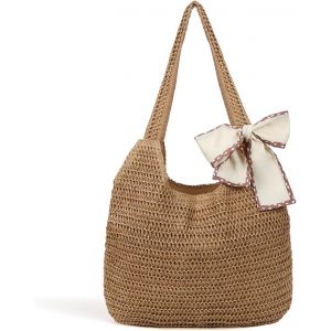 Sac de Plage Fourre Femme en Crochet,Sac &agrave; Main Tendance en Tricot,Sac Fourre Crochet pour Femme,Sac &agrave; Bandouli&egrave;re Pour Femme Ajour&eacute; Crochet pour la Vie Quotidienne et le Shopping - Neuf