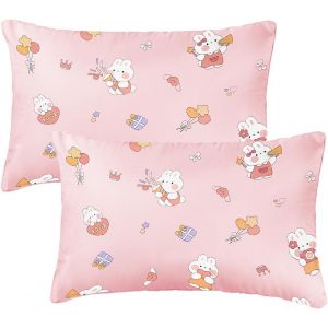 Kalanka-2pcs Taie D'oreiller B&eacute;b&eacute;,Taie D'oreiller B&eacute;b&eacute; 40x60 T&ecirc;te Animal 100% Pur Coton Fermeture &Agrave; Rabat Lavable En Machine Pour Oreiller De Berceau D'enfant - Neuf