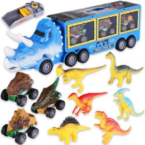 Dinosaure Jouet Camion,Animaux Jouet Dinosaure Voiture Enfant Camion Cars Avec 9 Mini Figurine Dinosaure Transporteur De Voitures Gar&ccedil;on Fille 3 4 5 6 Ans - Neuf