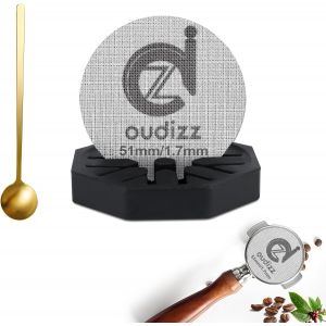 Kal-Filtre Puck 51mm, Filtre À Café Réutilisable Pour 49 Mm Porte -Filtre Espresso Panier, Filtre Espresso Avec Cuillère À Café Et Support, 1,7 Mm D'épaisseur 150 ¿M En Acier Inoxydable 316 - Neuf