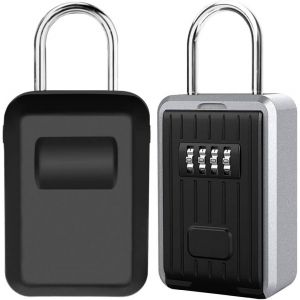1 PCS Boite à Clé Sécurisée Montage Mural Boite a Clef avec Code Numérique à 4 Chiffres, Extra Grande Lock Box Coffre a Clefs Exterieur avec Anse, Format XL Boîte à Clés à Code (Noir) - Neuf
