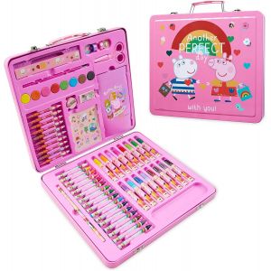 Coloriage Enfant,Malette Dessin avec Peinture,Crayons de Couleurs,Feutres Coloriage Enfants,Kit Peinture Enfant Complet 60 Pcs,Idée Cadeau Fille 3 Ans (Rose) - Neuf