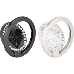 Paillettes De Téléphone Cellulaire De L'anneau 2 Pièces De Téléphone Cellulaire Titulaire Artificielle Du Diamant Coeur Anneau De Titulaire Téléphone - Pour Tous Les Smartphones - Neuf