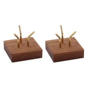 2 Pcs Pr&eacute;sentoir Noyer Base Cristal Pr&eacute;sentoir Pour Corail Fossile G&eacute;odes Roche Min&eacute;rale Petite Co - Neuf