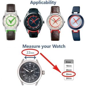 Bracelet Cuir Veau Cir&eacute; Style Vintage Couture Blanche &iquest; Pour Montre Sportive Ou Classique &iquest; Tailles 18mm 20mm 22mm 24mm 26mm &iquest; Fait Main &iquest; Noir Ou Marron 384 - Neuf