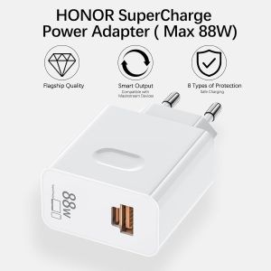 88w Supercharge Chargeur Rapide Pour Honor 200 Lite 90 Lite,2-Ports 88w Pd Chargeur Rapide Avec 6a C&acirc;ble Usb C 1m,Supercharge Chargeur Pour Honor Magic7 Lite 7pro 6 6lite 6pro 70 Lite X6b X8b Pad X8a - Neuf