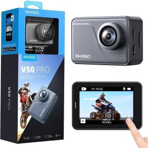MEVRONISSHOP-V50 Pro Camera Sport 4K 30fps 20MP WiFi - Camera 4k &Eacute;tanche Ultra HD Stabilisateur EIS avec T&eacute;l&eacute;commande &Eacute;cran Tactile Grand Angle R&eacute;glable - Cam&eacute;ra Sport sous-Marine 40M et Kit d'Access - Neuf