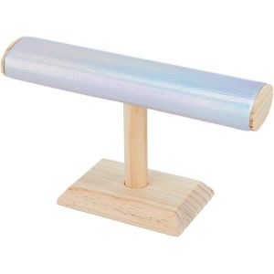 Pr&eacute;sentoir &Agrave; Bracelets En T, Support De Rangement Pour Bijoux, Base En Bois, Pour Vitrine Et D&eacute;coration Int&eacute;rieure, Argent - Neuf