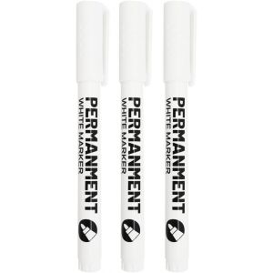 Loc-3 Feutres Blancs Indélébiles, Résistants À L'eau Et Séchage Rapide, Pour Pierre, Céramique, Bois, Papier, Verre, Tissu, Métal, Toile (2,0 Mm Largeur De Trait) (Blanc) - Neuf
